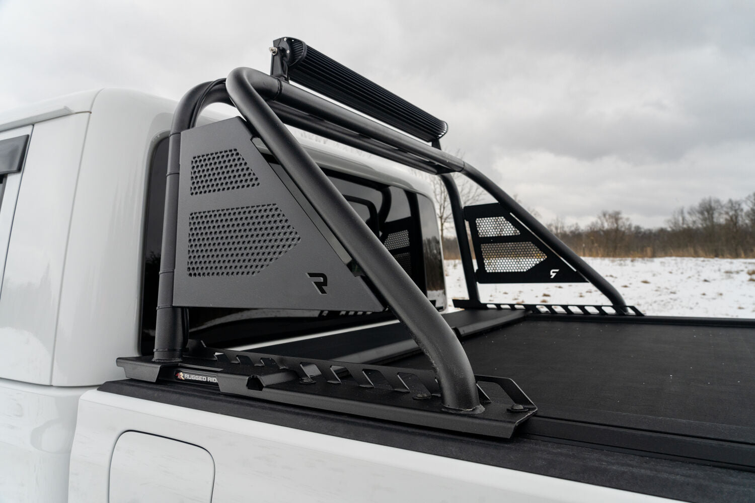 ARC Sports Bar 2020-2024 Jeep Gladiator TX Blk Works with Roll-N-Lock and Rugged Ridge Armis Retractable Bed Cover Only NFab
