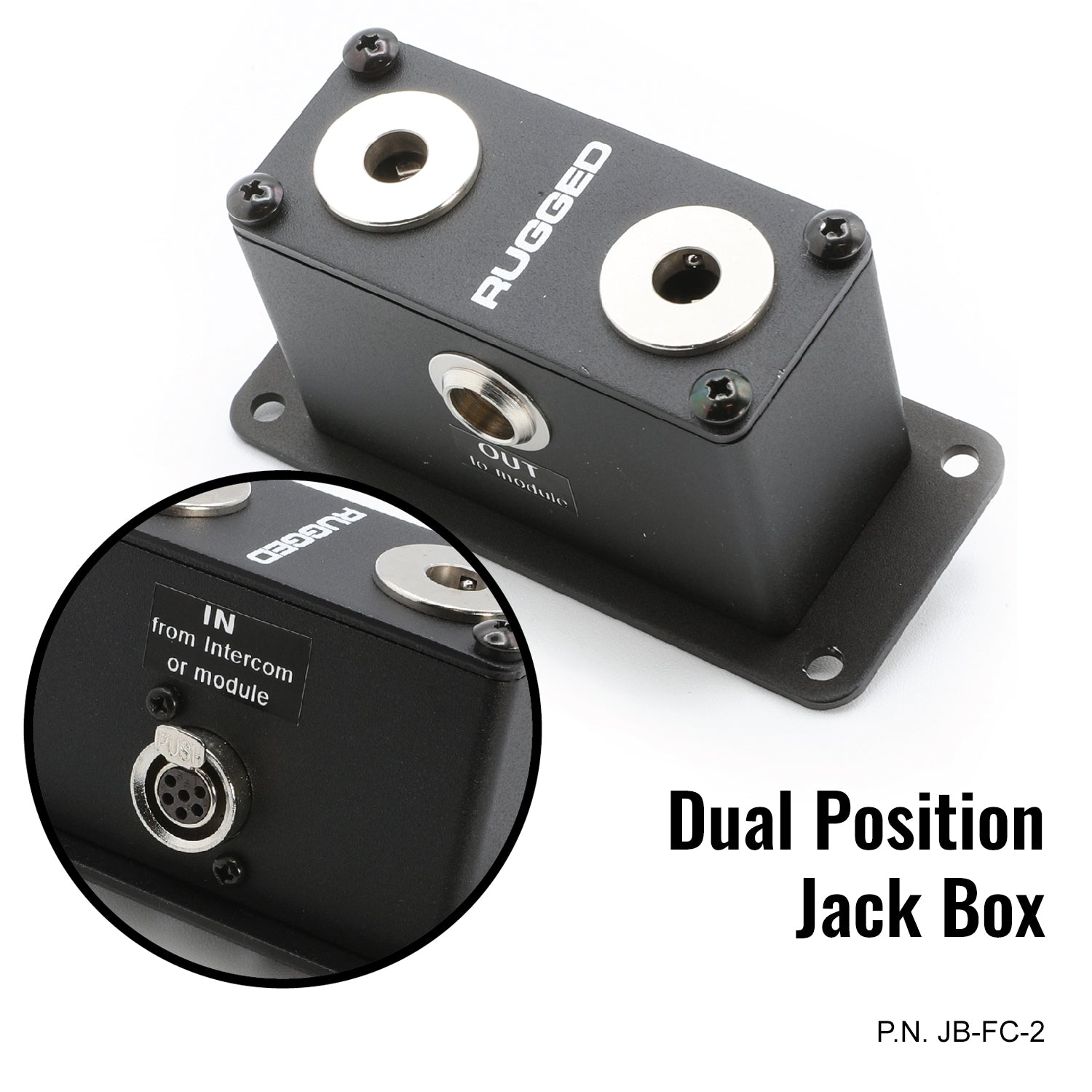 Jack Box Headset Stations for RRP800 Fire & Safety Intercoms - Single Position Jack Box