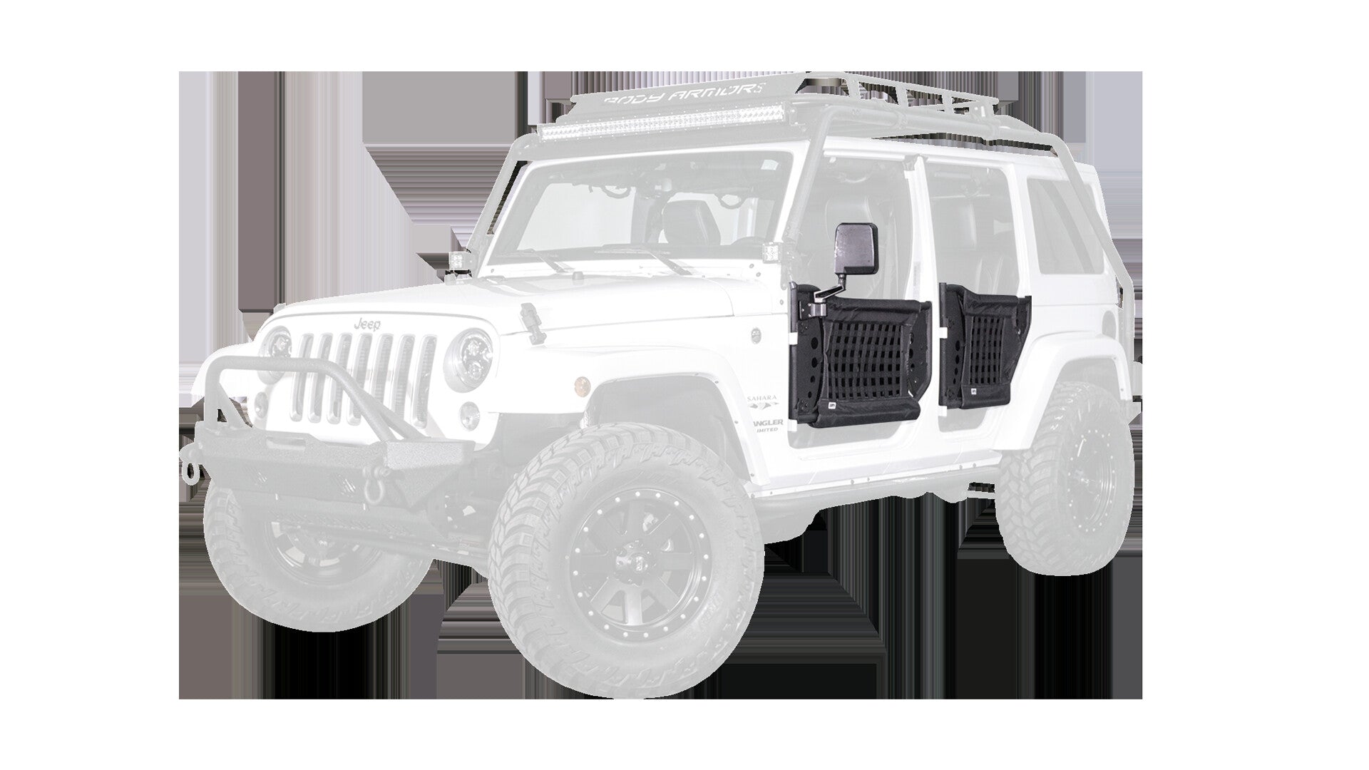 2007-2018 Jeep Wrangler JK Gen 3 Traildoors Rear, Pair Body Armor 4X4