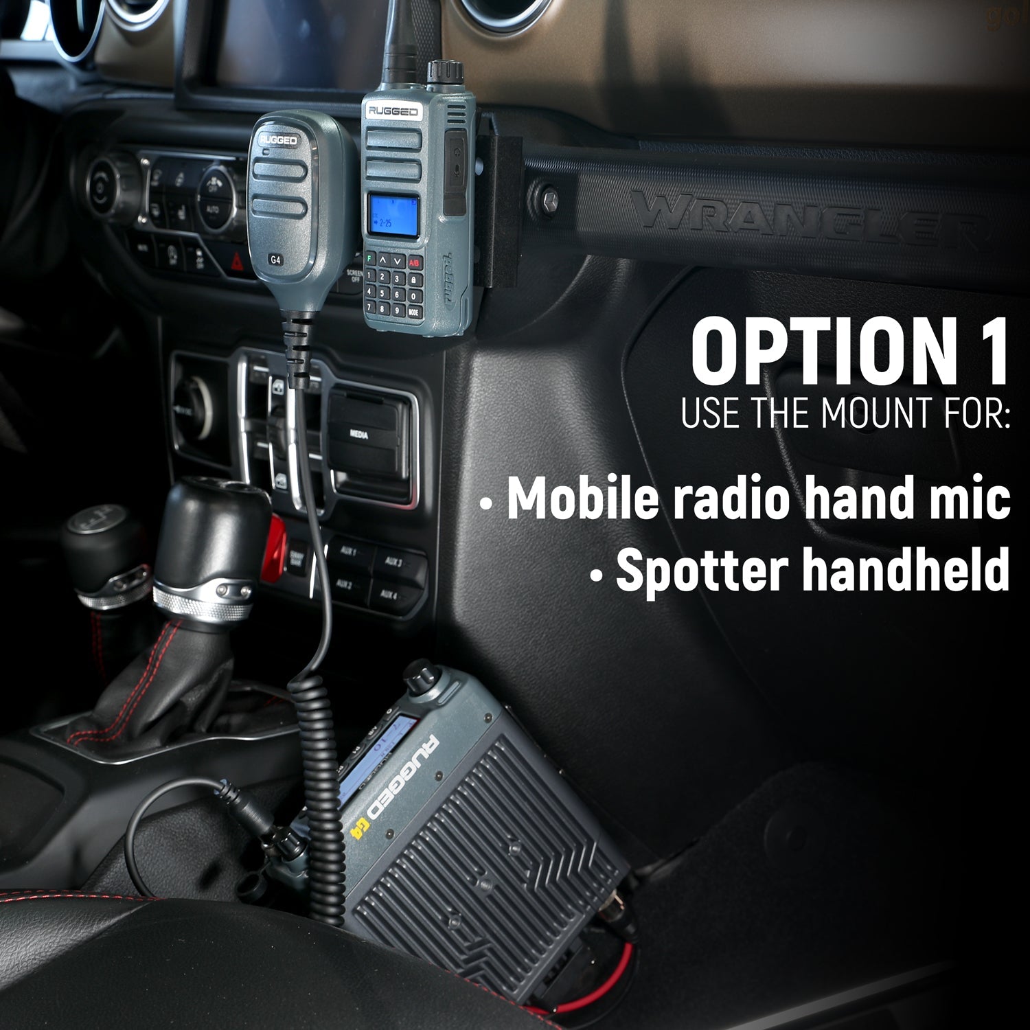 Handheld Radio Grab Bar Mount for Jeep Wrangler JK JKU JL and Gladiator JT - JK - Radio/Hand Mic Mount