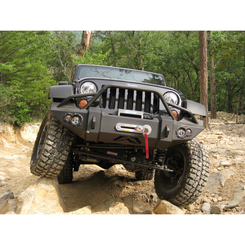 Fab Fours Lifestyle Winch Front Bumper w/ Pre Runner Guard Model JK07-B1850-1