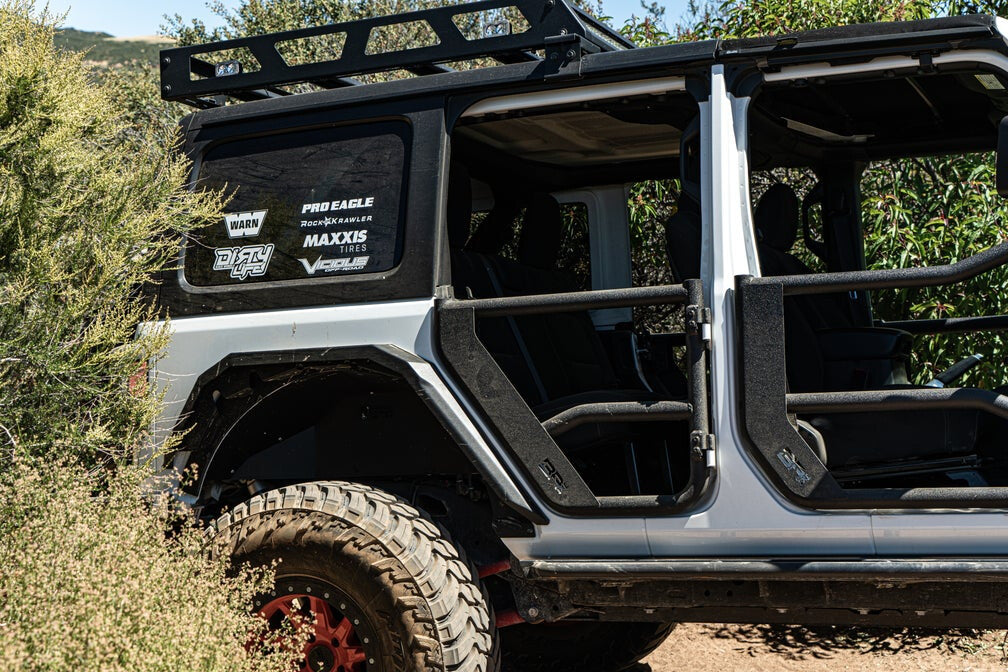 2018-2025 Jeep Wrangler JL & Gladiator JT Tube Doors Rear, Pair Body Armor 4X4