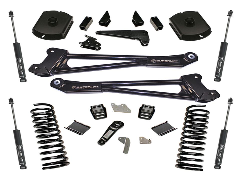 4 Inch Lift Kit 2014-2018 Ram 2500 4WD Diesel Engine Replacement Radius Arms with Superlift Shocks Superlift