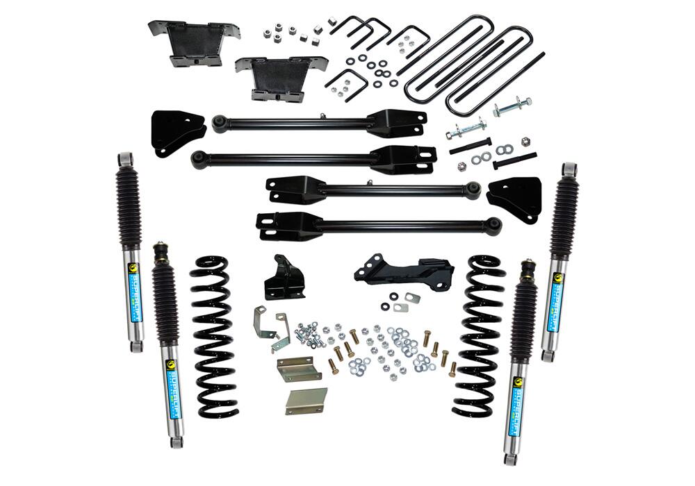 4 Inch Lift Kit 2011-2016 Ford F-250 and F-350 Super Duty 4WD Diesel Engine with a 4-Link Conversion and Bilstein Shocks Superlift