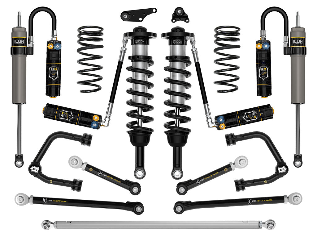 2024-2025 Toyota Tacoma 1.25-3 Inch Lift Stage 12 Suspension System Tubular Overland Rear Springs Icon Vehicle Dynamics