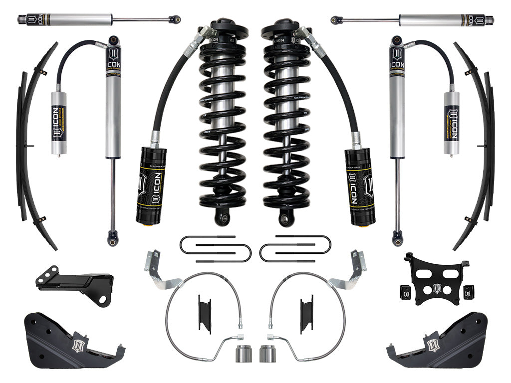 2023-2025 Ford F-250/F-350 Super Duty 4WD 4-5.5 Inch Lift Stage 2 Coilover Conversion System W/ Expansion Packs Icon Vehicle Dynamics