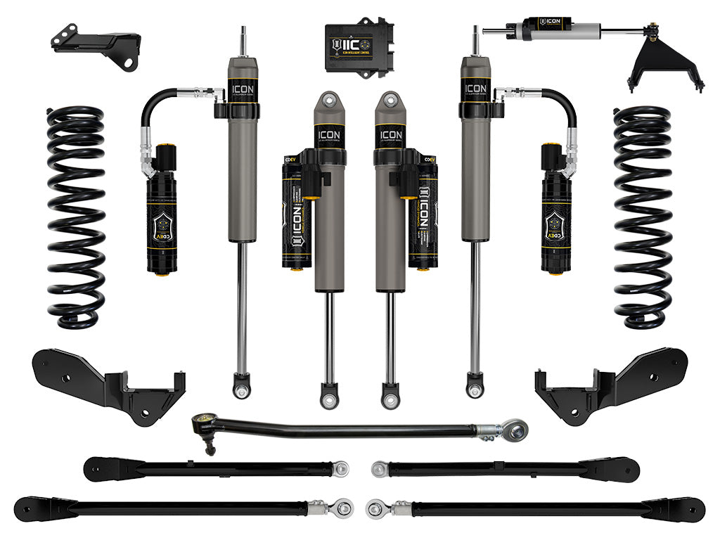 ICON 2023-2026 Ford F-250/F-350 Super Duty 4WD, Diesel, 2.5" Lift, Stage 6 Suspension System w/ 4-Link