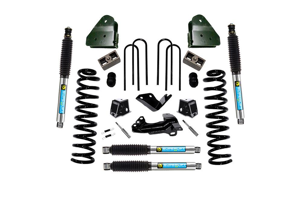 4 Inch Lift Kit 2005-2007 Ford F-250 and F-350 Super Duty 4WD Diesel Engine with Bilstein Shocks Superlift