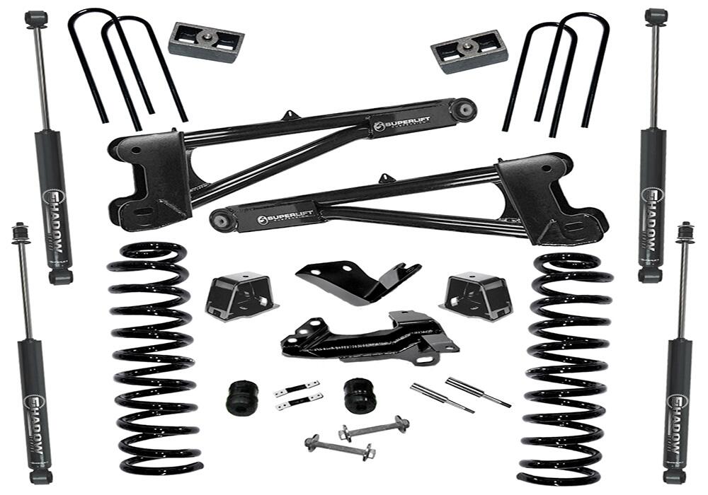 4 Inch Lift Kit 2005-2007 Ford F-250 and F-350 Super Duty 4WD Diesel Engine with Replacement Radius Arms and Superlift Shocks Superlift