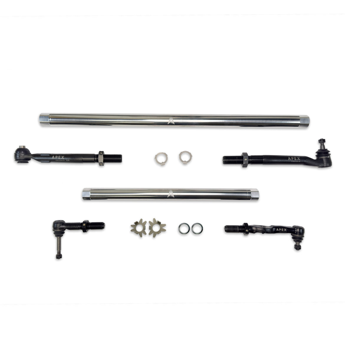 Heavy Duty ProLock Polished Aluminum Tie Rod and Drag Link Assembly Fits: 17-25 F-250/F-350 Super Duty Apex Chassis