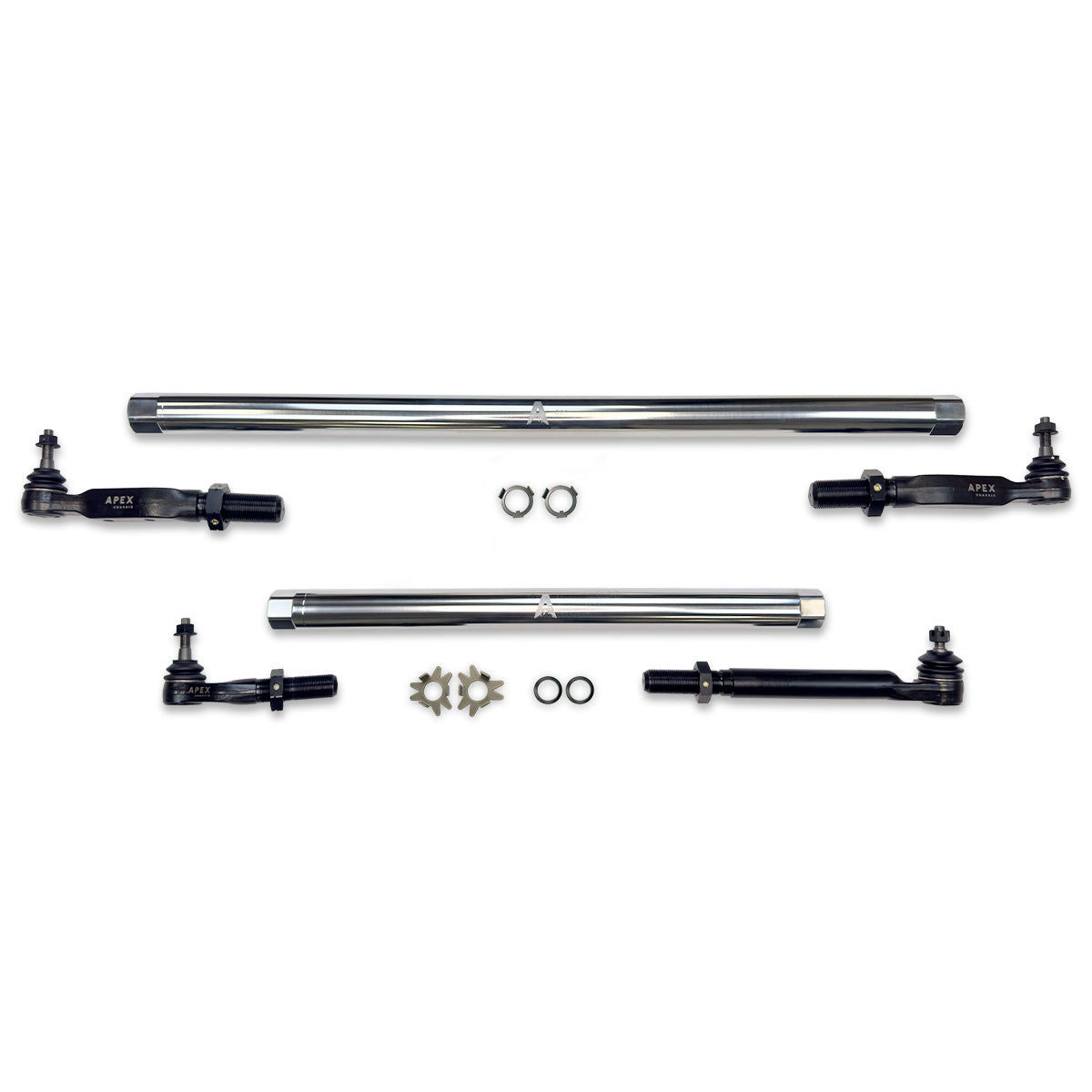 Heavy Duty ProLock Polished Aluminum Tie Rod and Drag Link Assembly Fits: 14-24 Ram 2500/3500 Apex Chassis