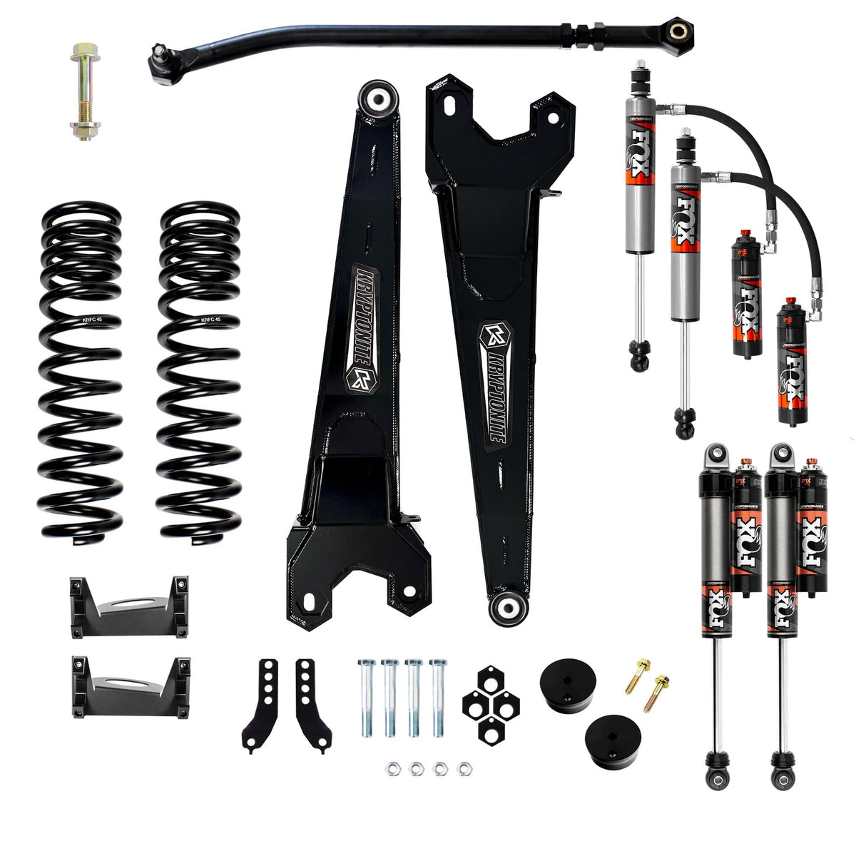 Kryptonite Stage 3 Leveling Kit with Fox 2.5 Performance Elite Shocks for 2017-2025 Ford Super Duty F250/F350