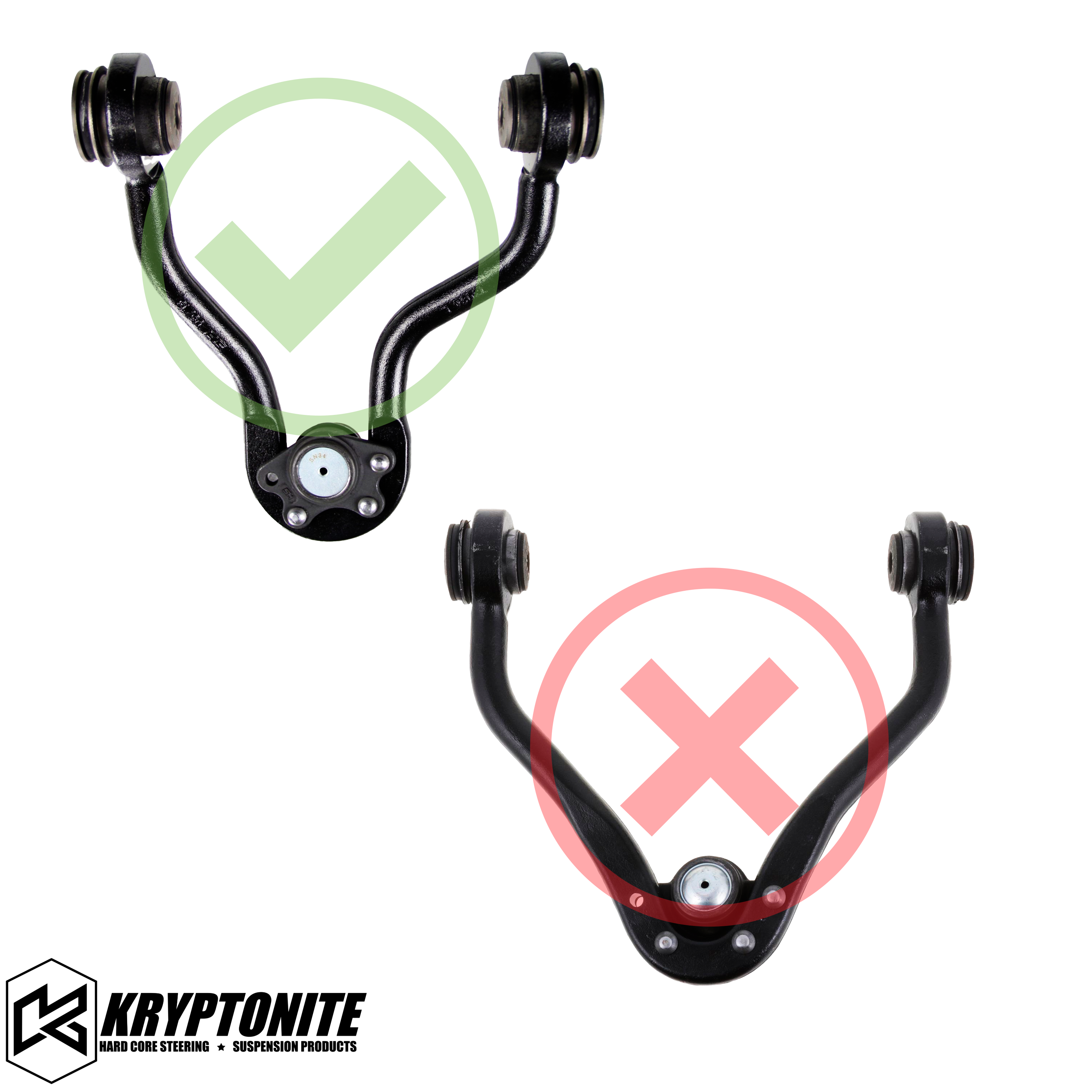 Kryptonite Upper Control Arm Kit for 1988-1998 K Series Trucks and SUVS