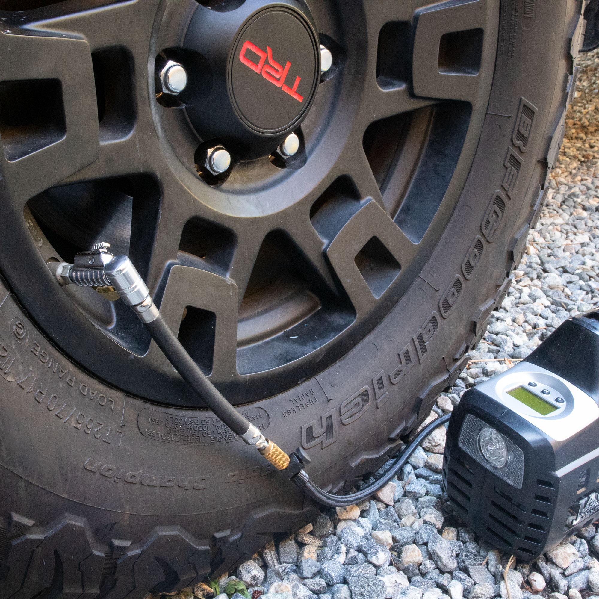 Lightning™ L2X Quick-Connect Locking Tire Inflator Air Chuck Extension | Patented Lock-on Compressor Hose Attachment (Open Flow)