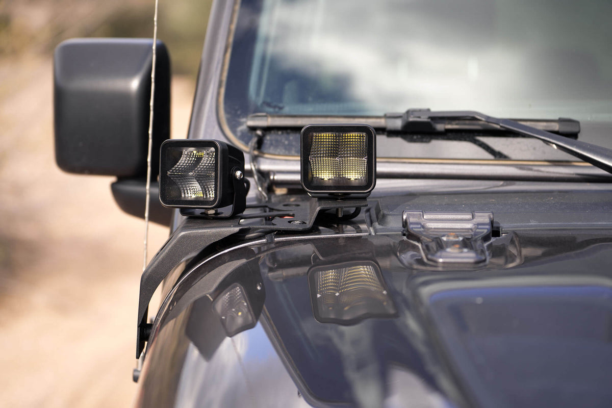 2018 2025 Jeep Wrangler JL JLU Gladiator JT A Pillar Dual Pod Light Mounts DV8 Offroad