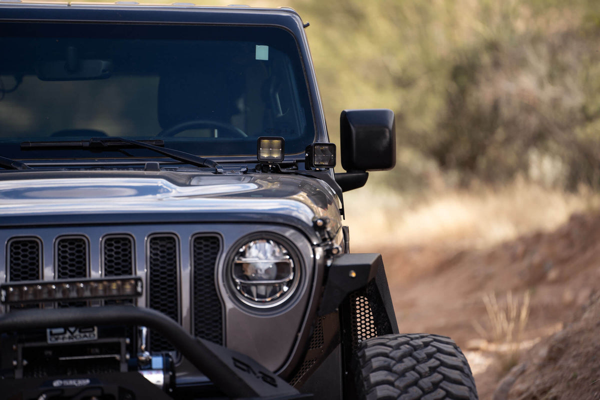 2018 2025 Jeep Wrangler JL JLU Gladiator JT A Pillar Dual Pod Light Mounts DV8 Offroad