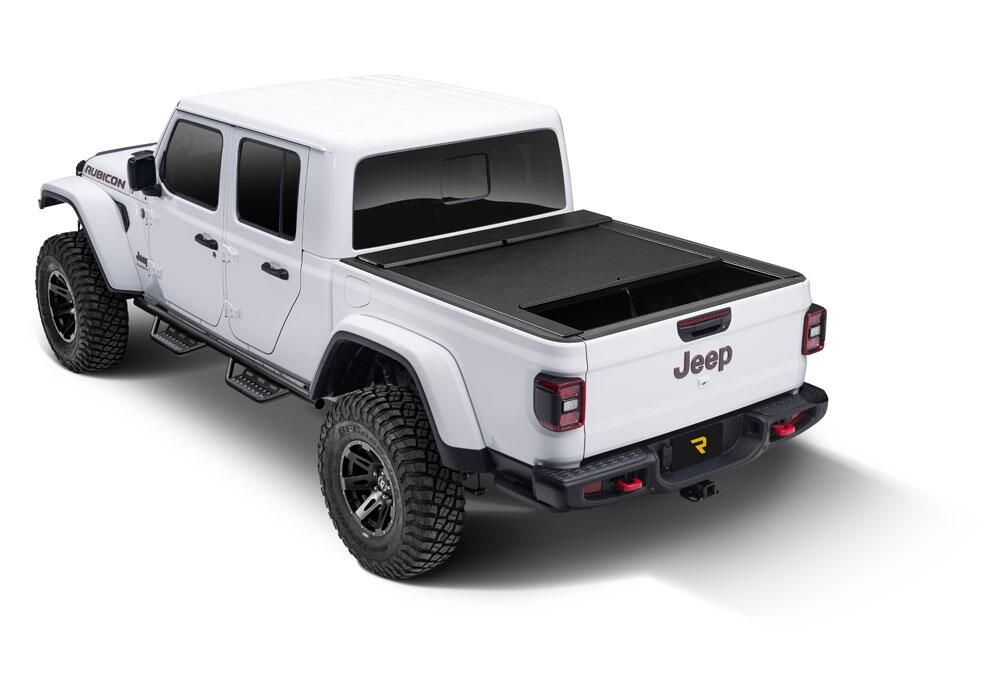 M-Series Locking Retractable Truck Bed Cover for 2020-2025 Jeep Gladiator with Trail Rail System, 5 Ft. Bed Roll N Lock