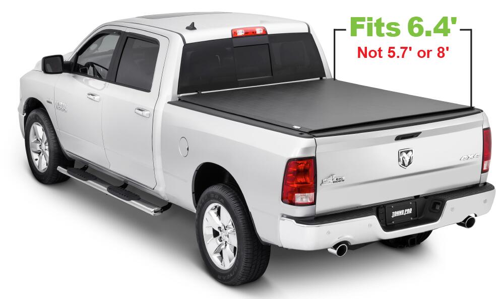 Lo Roll Up Tonneau Cover 09-18 Dodge Ram 1500 Incl 19-24 Clsc 10-24 Ram 2500/3500 W/O Rambx 6 Foot 4 Inch Tonno Pro