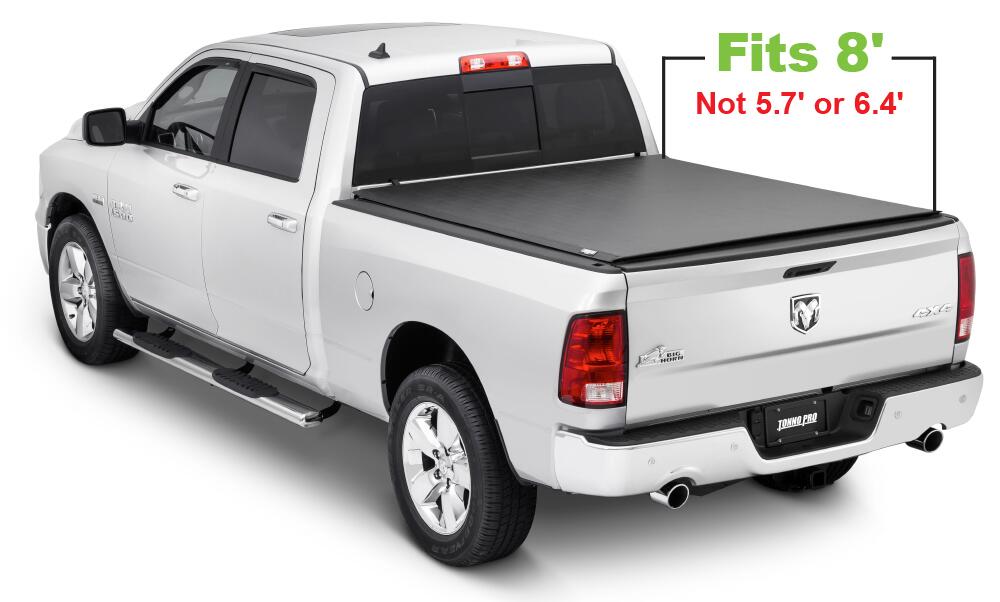 Lo Roll Up Tonneau Cover 09-18 Dodge Ram 1500 Incl 19-23 Classic 10-24 Ram 2500/3500 W/O Rambox 8 Foot Tonno Pro