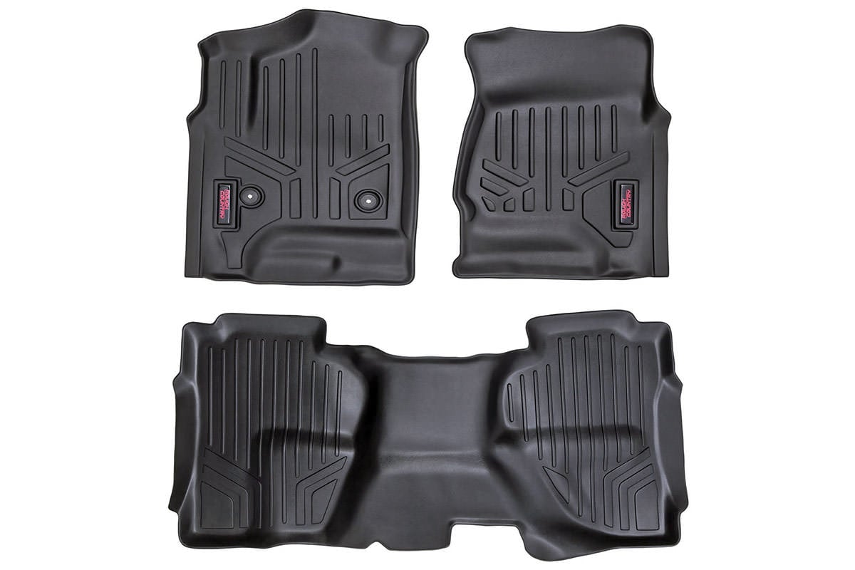 Floor Mats FR & RR Ext Cab Silverado/Sierra 1500/2500HD/3500HD 2WD/4WD Rough Country