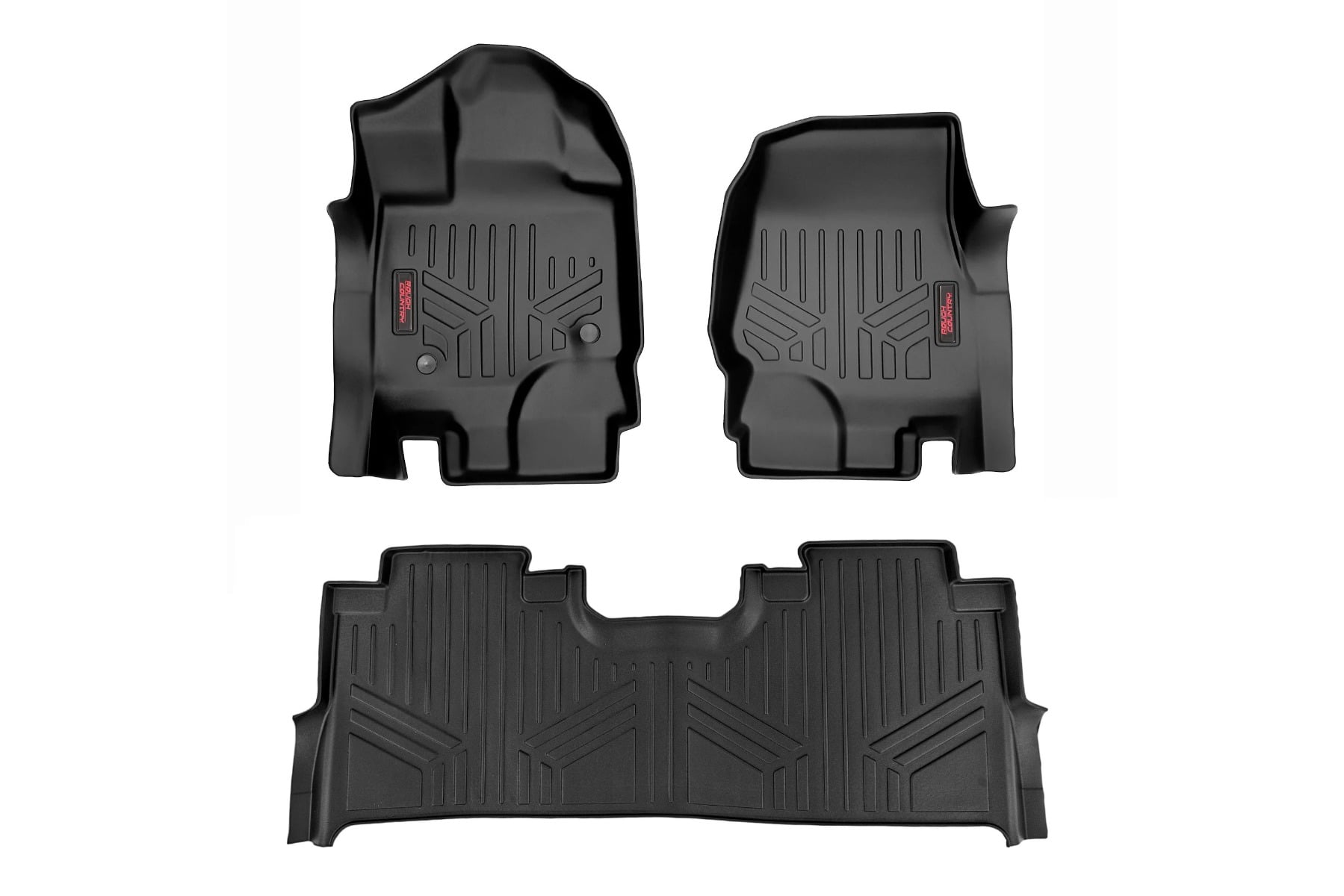Floor Mats FR & RR FR Buckets Ford F-150 (15-26)/F-150 Lightning (22-26)/Raptor (17-25) Rough Country