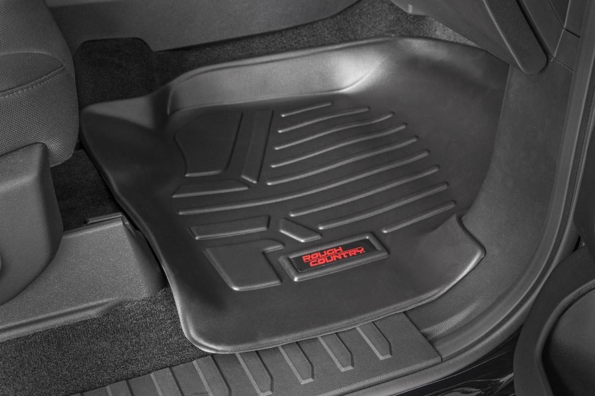 Floor Mats FR & RR FR Buckets Ford F-150 (15-26)/F-150 Lightning (22-26)/Raptor (17-25) Rough Country