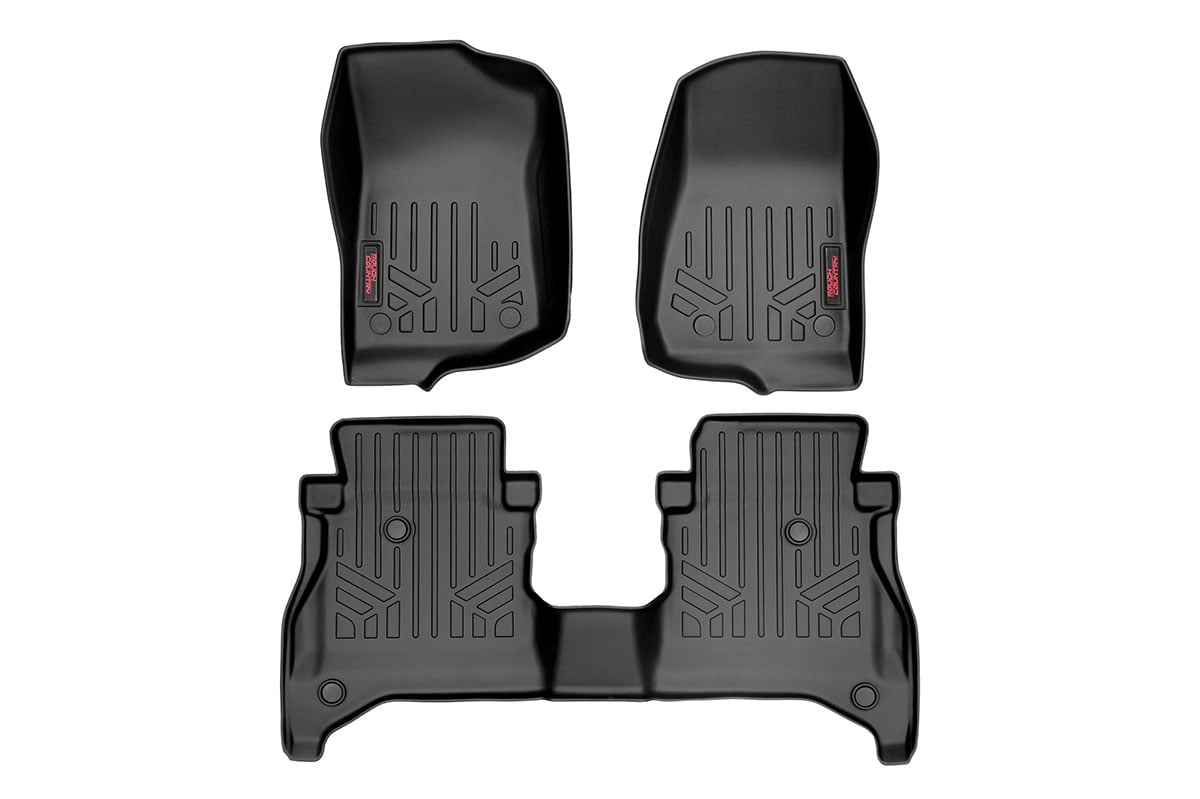 Floor Mats FR & RR RR Non-Lock Jeep Gladiator JT 4WD (2020-2025) Rough Country