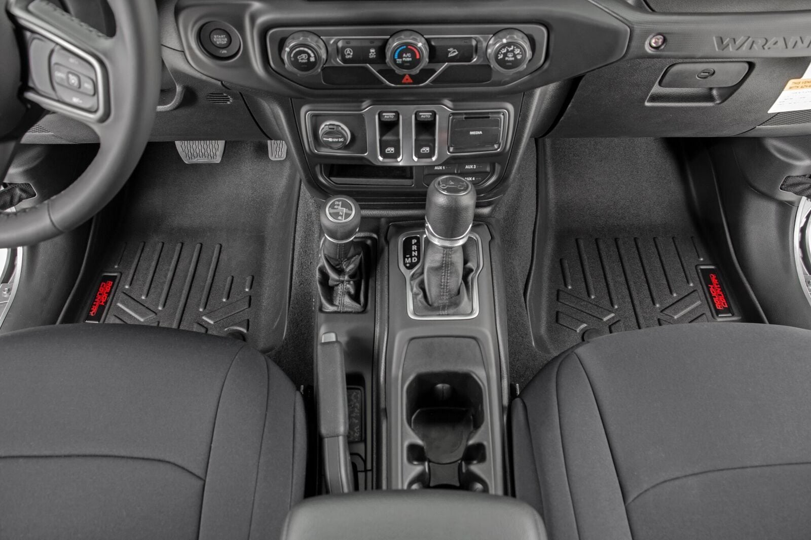 Floor Mats FR & RR RR Non-Lock Jeep Gladiator JT 4WD (2020-2025) Rough Country