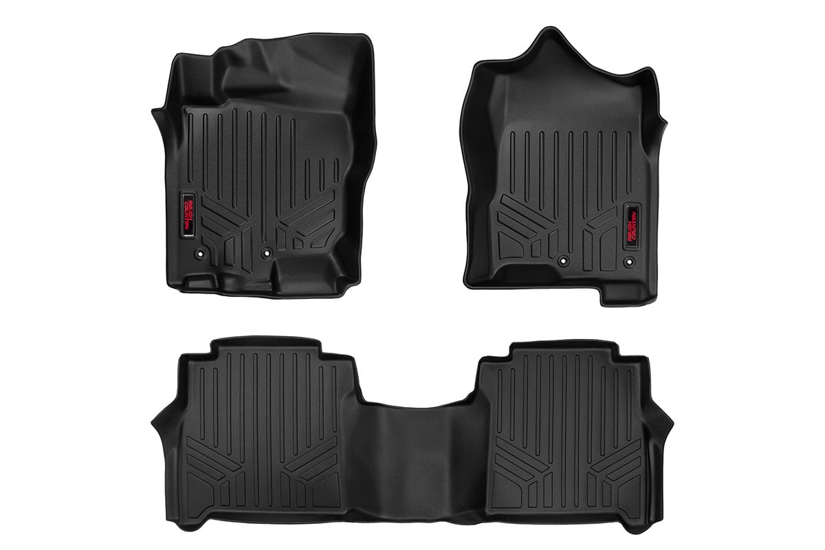 Floor Mats FR & RR Crew Cab Nissan Titan (17-24)/Titan XD (16-24) Rough Country