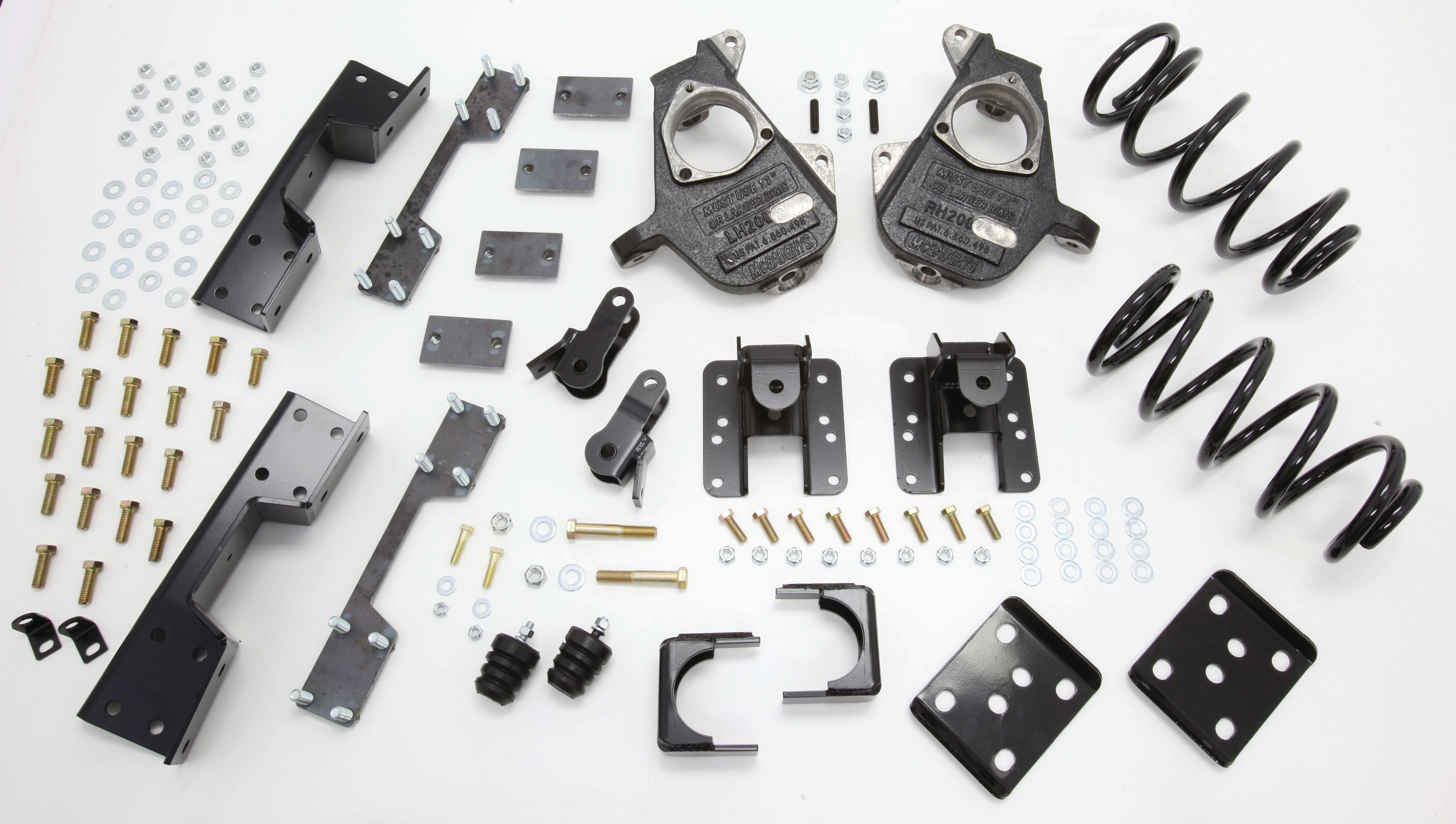 2007-13 Quad Silverado 3/5" Deluxe Drop Kit (Spindles, Coils, C-Notch, Rear Hangers, Flip Kit, & Bump Stops)
