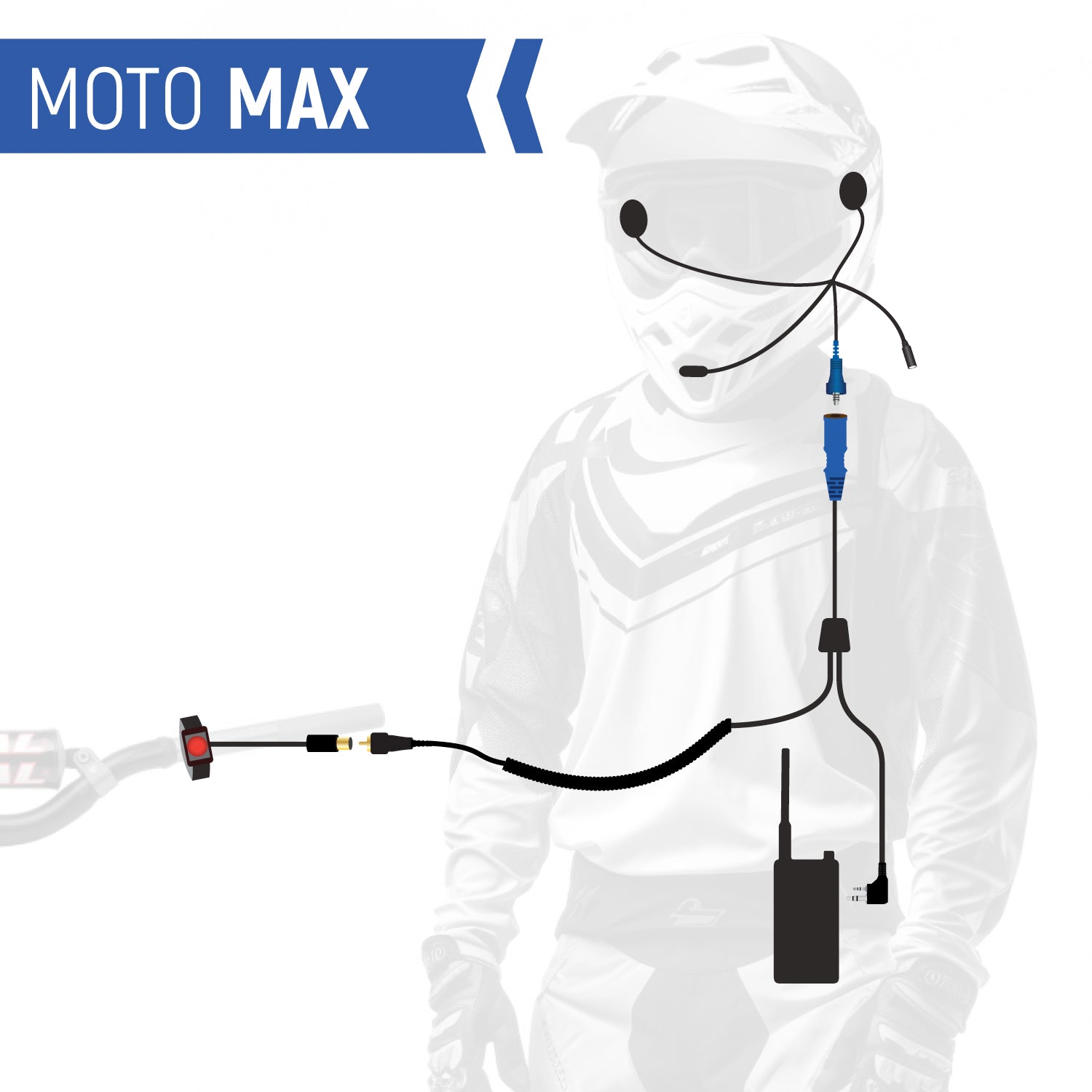 MOTO MAX Complete Motorcycle Communication Kit with Heavy-Duty OFFROAD Cables - V3