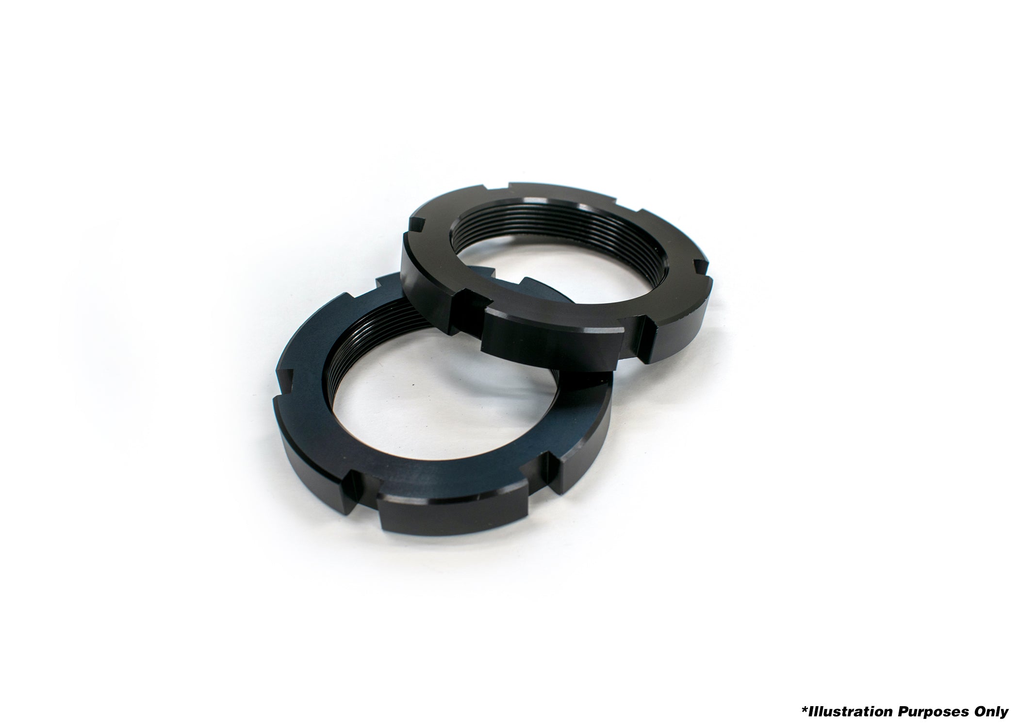 Black 56mm monotube adjuster rings for 642/648/800 models, designed for precise suspension adjustments.