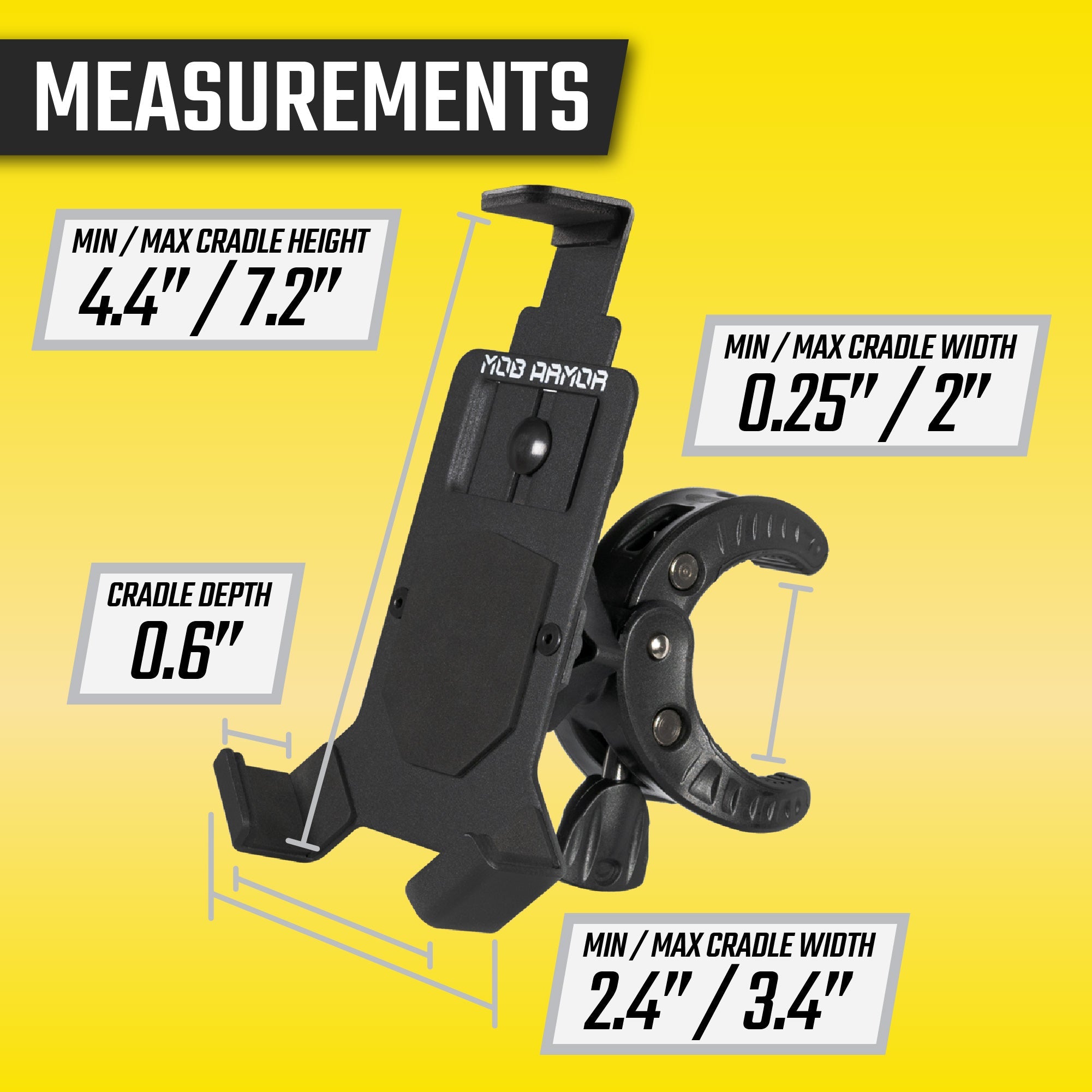 Mob Mount Claw - Phone Cradle for Motorcycle, ATV, Truck, Roll Cages