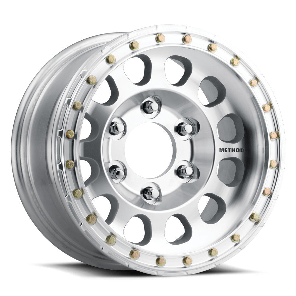 MR103 Beadlock, 17x9, -12mm Offset, 6x5.5, 108mm Centerbore, Machined Raw, Race Drilled, w/ BH-H24125, Method Race Wheels