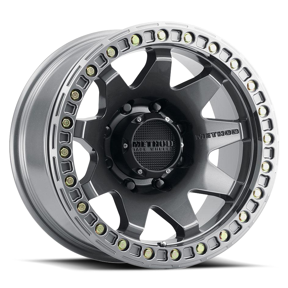 Aluminum Wheels 17x9 MR108 Bolt Pattern 8 On 165.1 Offset -44 Lip Size 0.63 Gloss Titanium GY Method
