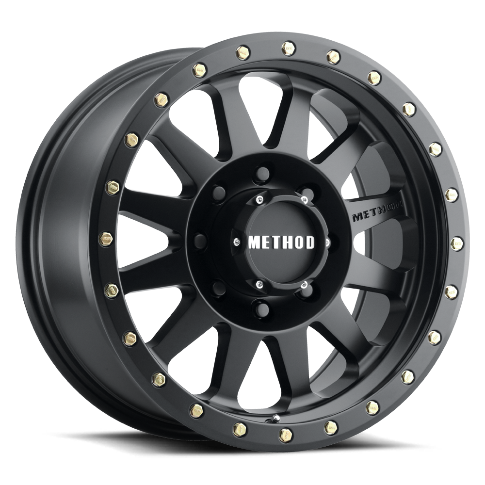 Aluminum Wheels 18x9 Double Standard MR304 Bolt Pattern 8 On 165.1 Offset -12 Lip Size 3.86 Matte Black MB Method