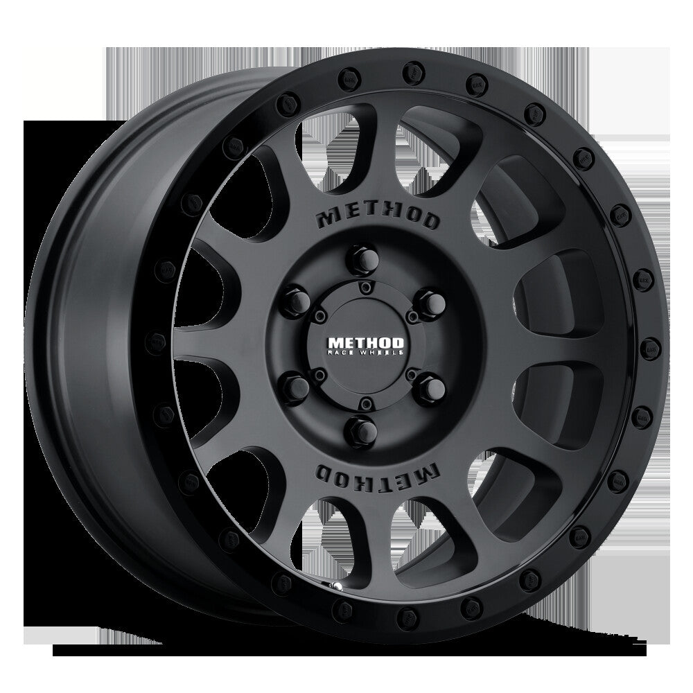 MR305 NV, 18x9, -12mm Offset, 5x5, 94mm Centerbore, Matte Black Gloss Black Lip, Method Race Wheels