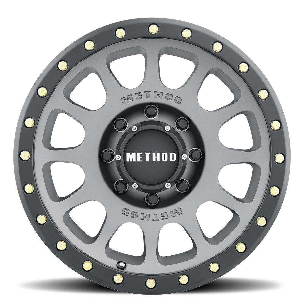 Aluminum Wheels 18x9 NV MR305 Bolt Pattern 8 On 170 Offset 18 Lip Size 1.38 Titanium TT Matte Black Lip Method