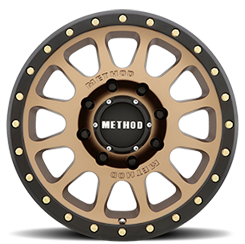 Aluminum Wheels 18x9 NV MR305 Bolt Pattern 8 On 170 Offset 18 Lip Size 1.38 Method Bronze BRZ Black Street Loc Method