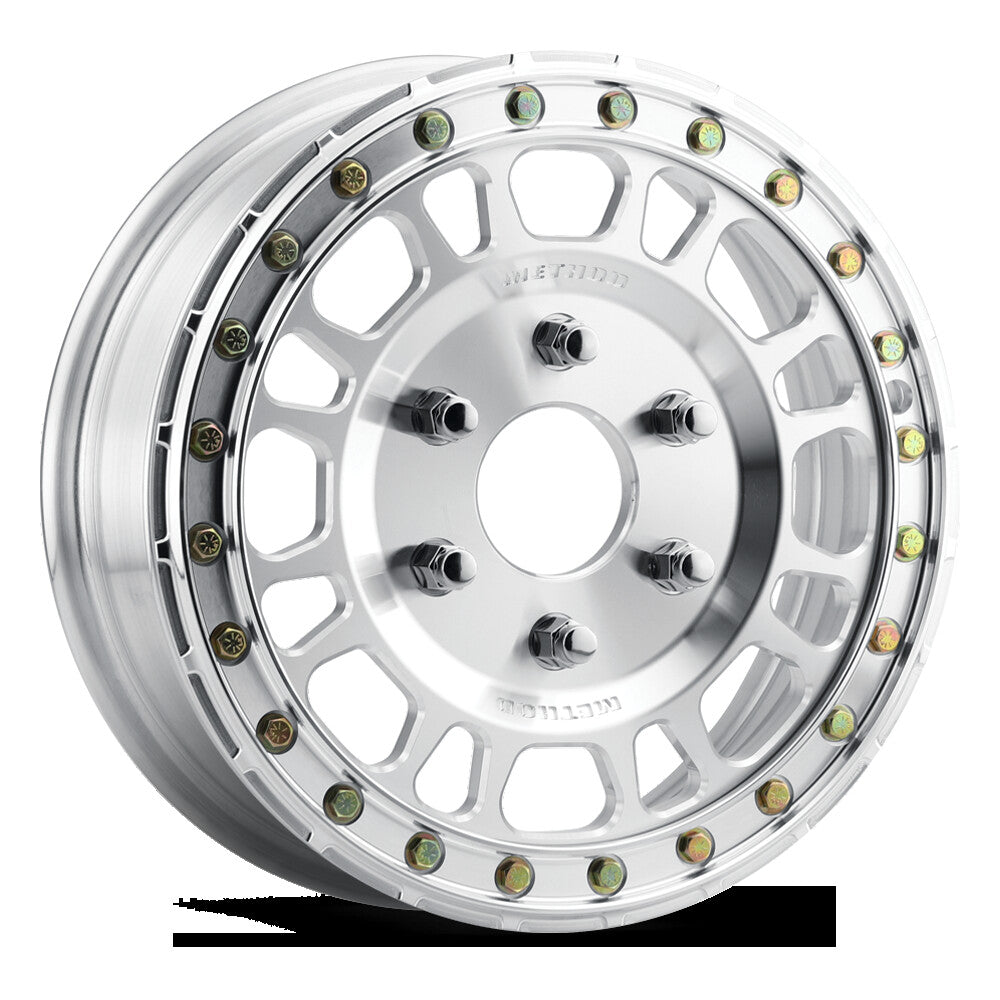 MR412 Beadlock, 15x5, 4.2+.8/+43mm Offset, 6x5.5, 78.3mm Centerbore, Machined Raw, w/ BH-H24155, Method Race Wheels