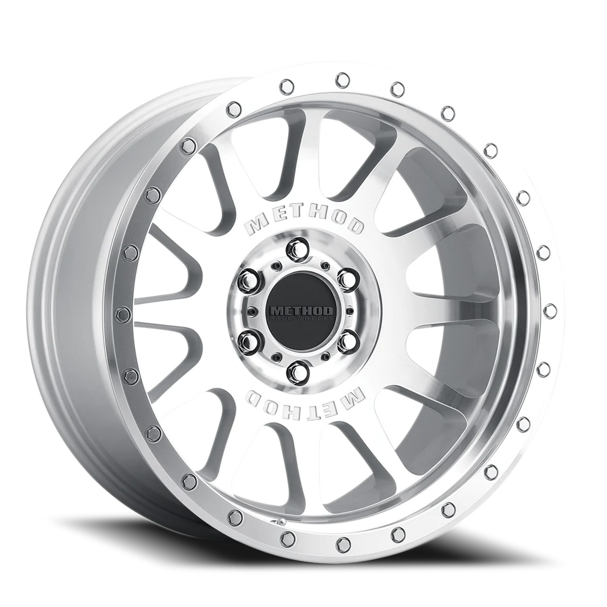 Aluminum Wheels 20x10 NV MR605 Bolt Pattern 8 On 165.1 Offset -24 Lip Size 2.83 Machined Silver SL Clear Coat Method