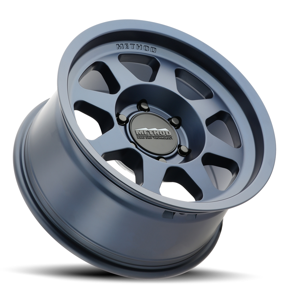 Aluminum Wheels 17x9 Bead Grip MR701 Bolt Pattern 6 On 139.7 Offset -12 Lip Size 1.97 Bahia Blue BL Method