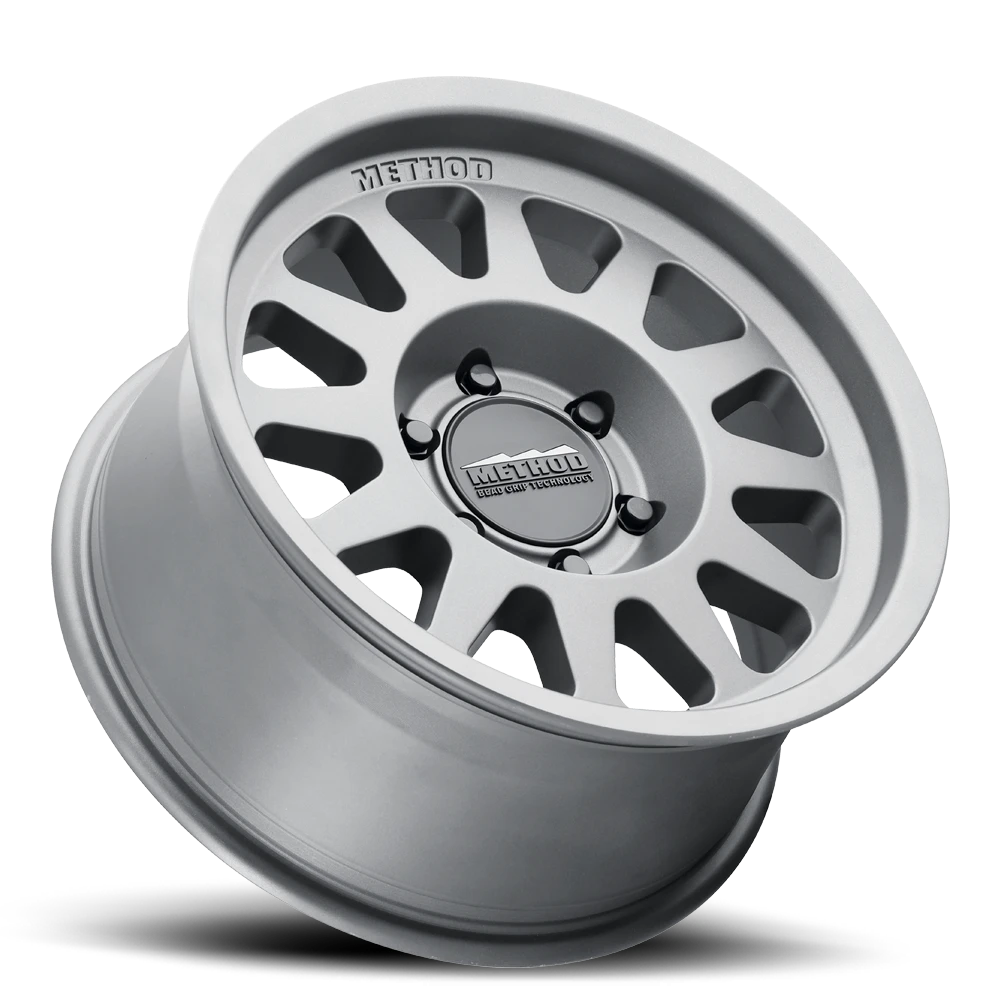 Aluminum Wheels 17x9 Bead Grip MR703 Bolt Pattern 5 On 139.7 Offset -12 Lip Size 1.18 Gloss Titanium SL Method