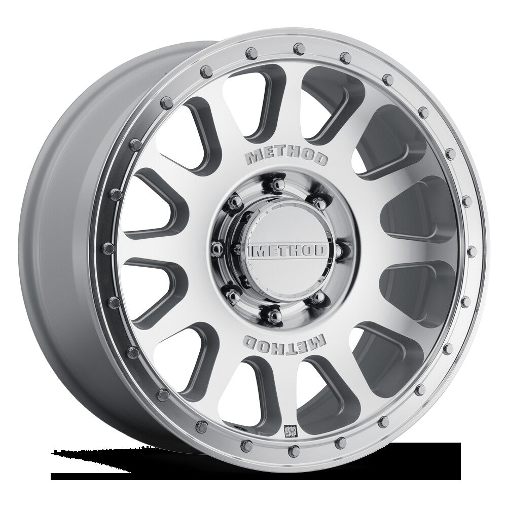 MR709 HD Bead Grip, 20x9, +12mm Offset, 8x180, 124.1mm Centerbore, Machined Clear Coat, Method Race Wheels