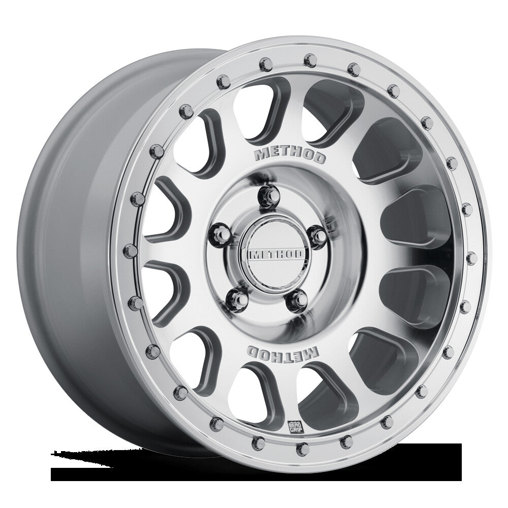 MR709 HD Bead Grip, 17x8.5, 0mm Offset, 5x5, 71.5mm Centerbore, Machined Clear Coat, Method Race Wheels