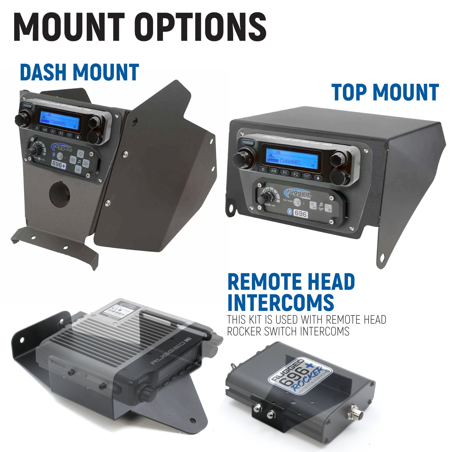 Can-Am Maverick X3 Complete Communication Kit with Bluetooth Intercom and 2-Way Radio - 696 PLUS / G1 GMRS / Top Mount
