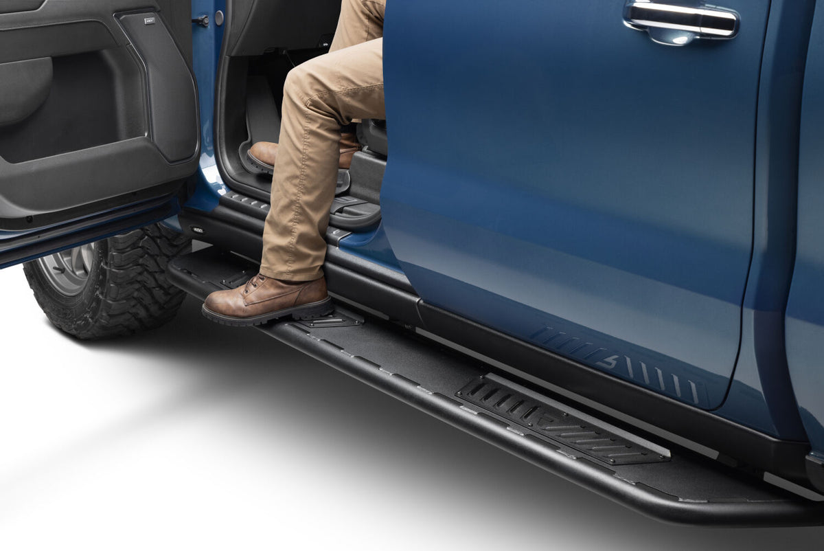 Roan Running Board Cab Length (2 Steps per Side) 2019 (New Body Style)-2015-2020 Chevrolet Tahoe|2015-2020 GMC Yukon Textured Black NFab