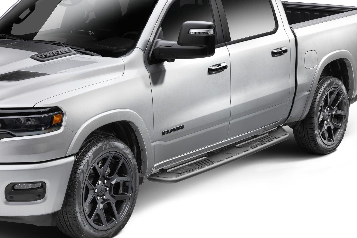 Roan Running Board Cab Length (2 Steps per Side) 2019-2025 (New Body Style) Ram 1500 Crew Cab Textured Black NFab