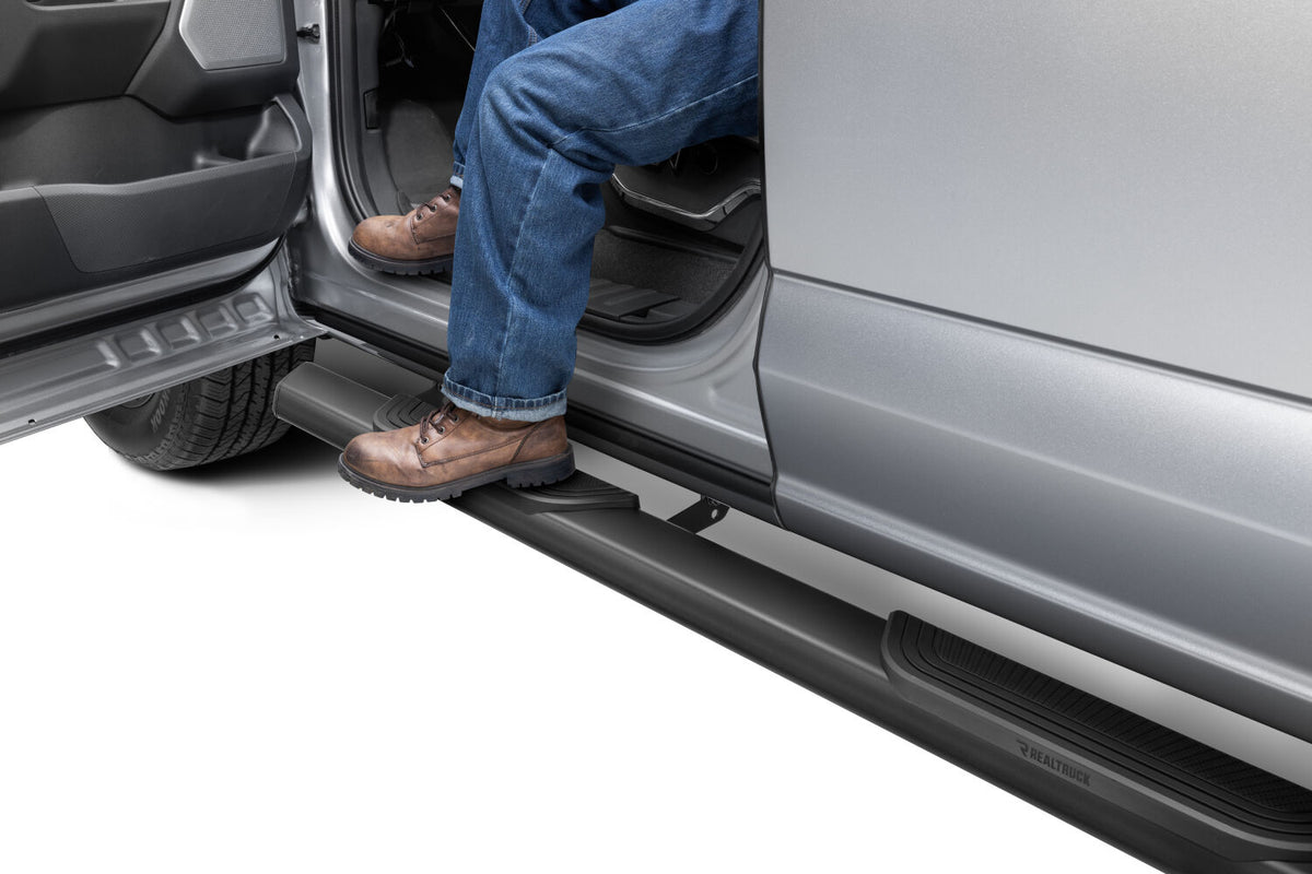 Traxio 4 Inch Nerf Bars 15-26 Ford F150/17-26 Ford F250/F350 Crew Cab Textured Black N Fab