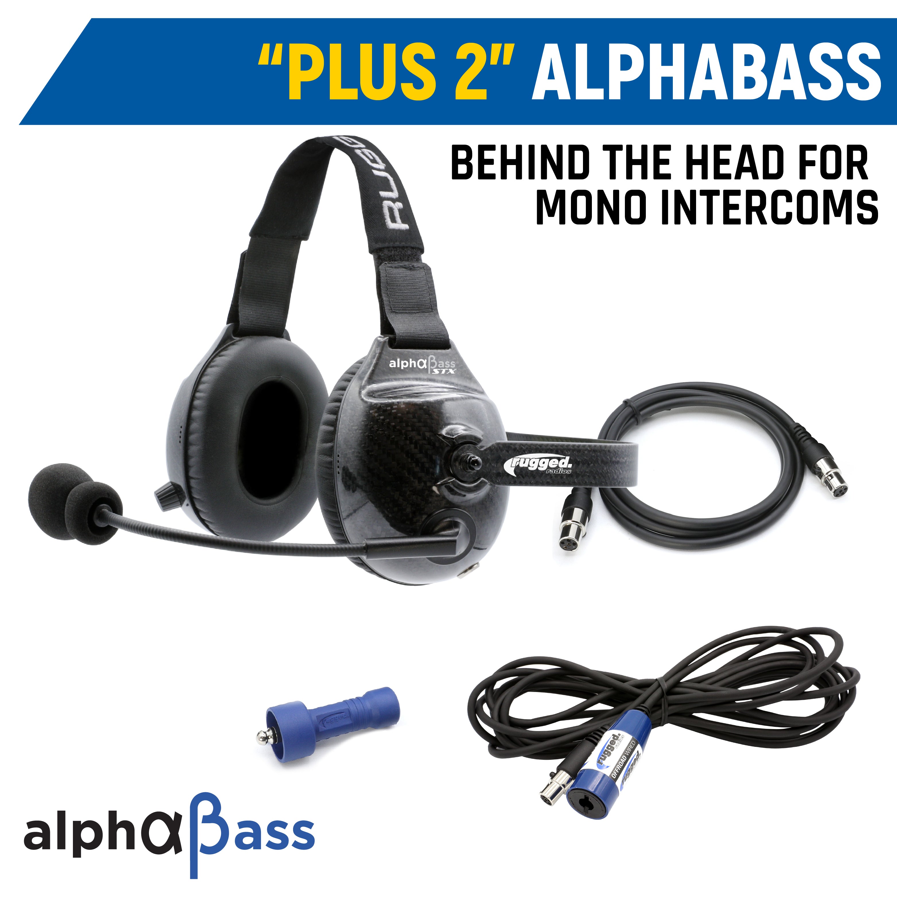 Rear Seat Expansion Kit with Helmet Kits or Headsets - Offroad Mono / AlphaBass Headset - Behind the Head